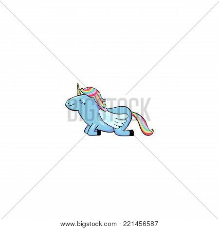 Pegasus cartoon icon isolated on white background