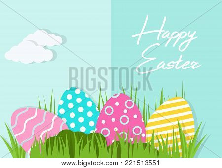 Happy Easter greeting card. A realistic vector image that simulates paper.