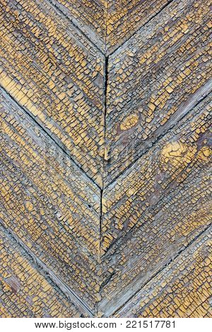 Wooden Plank Background, Old Wheathered Texture Brown Or Yellow Color
