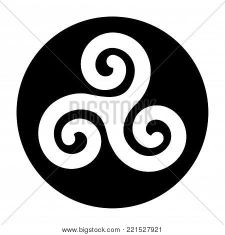 Illustration of tryskel black circle icon concept