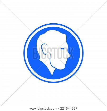 Human face with blue color logo concept vector eps10