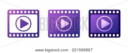 Set play video icons vector button element