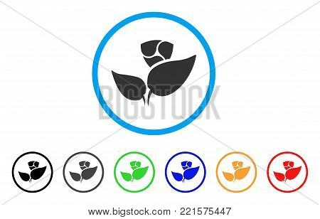 Nem Startup Sprout rounded icon. Style is a flat grey symbol inside light blue circle with bonus colored versions. Nem Startup Sprout vector designed for web and software interfaces.