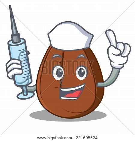 Nurse coffee bean character cartoon vector illustration