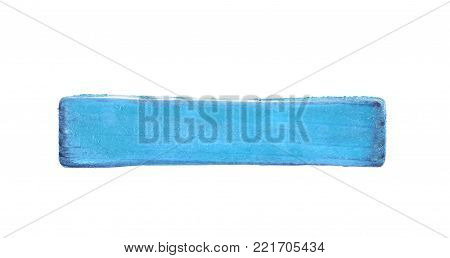 Hyphen dash symbol sawn of wood and paint coated, isolated over the white background
