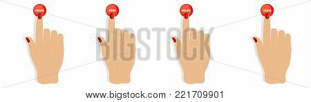 Hand cursor set, to touch . Vector illustration EPS10
