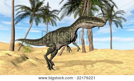 monolophosaurus i ørkenen