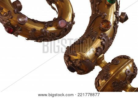 Crosier religion symbol art objects isolated detail