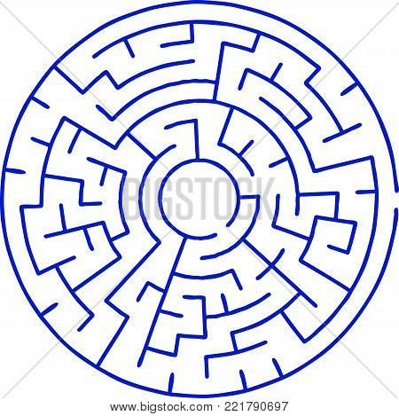 Round Vector   Maze for Children - Labyrinth Illustration