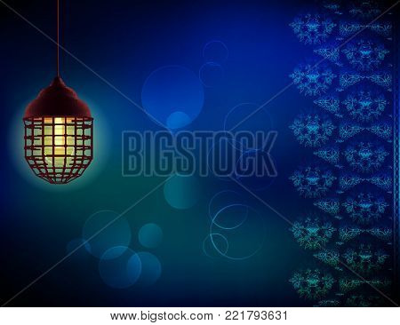 Old Pendant  Lantern - Vector  Ramadhan Illustration