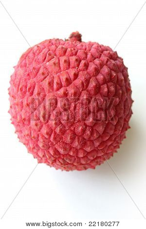 frisk lychee på hvid baggrund, makro skudt