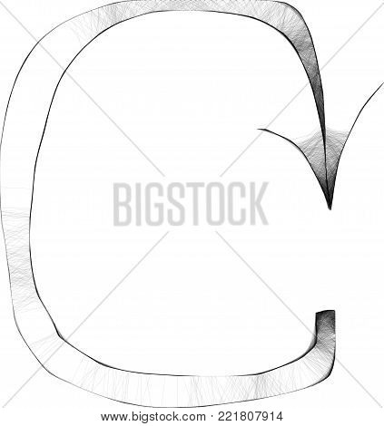 Arachnoid Web Arrow -  Gloomy Halloween Concept -  Drawing Sketch Vector Illustration