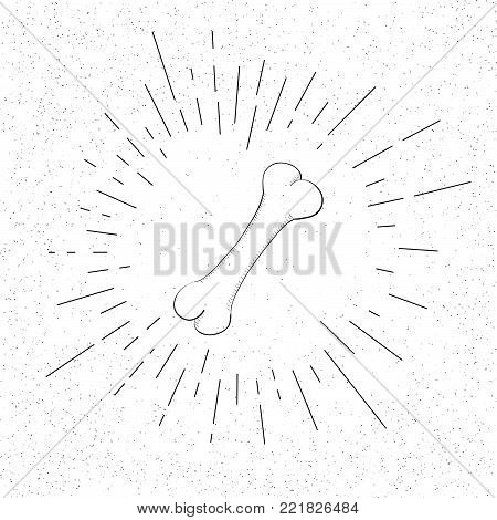 Hand Drawn Symbol of Toy Artificial Chewing Bone for Dog - Doodle Vector Hatch Icon