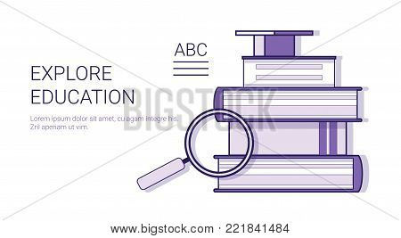 Explore Education Learing Online Business Concept Template Web Banner With Copy Space Vector Illustration