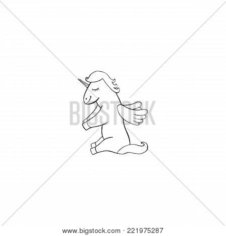 Pegasus cartoon icon isolated on white background