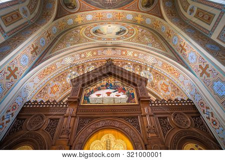 Foros. Crimea - June 9. 2019. Ceiling Of Church Of The Resurrection