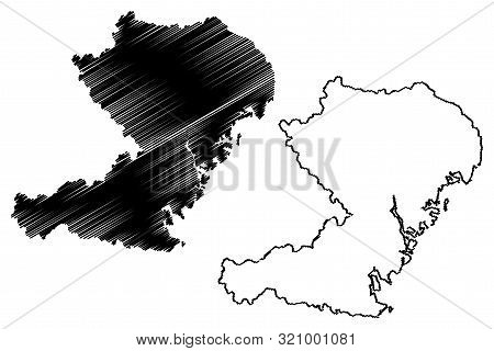 Vasternorrland County (counties Of Sweden, Kingdom Of Sweden) Map Vector Illustration, Scribble Sket