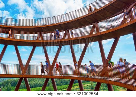 Ronnede. Denmark. July 27th. 2019 Camp Adventure Tower. Observation Tower In The Forest. View From B