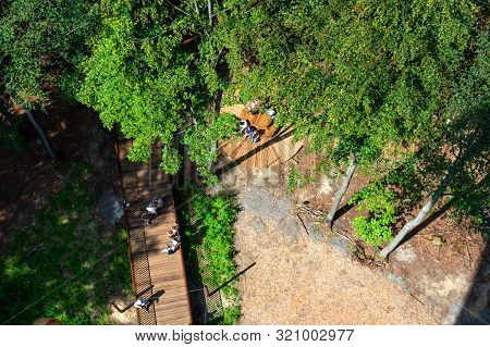 Ronnede. Denmark. July 27th. 2019. Camp Adventure Tower. View Of The Recreation Area From The Observ