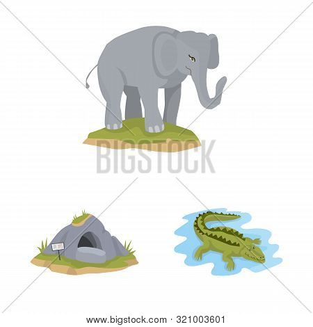 Vector Illustration Of Zoo And Park Logo. Set Of Zoo And Animal Vector Icon For Stock.