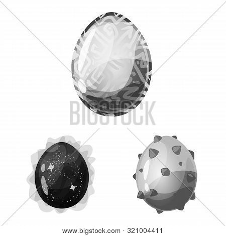 Vector Design Of Monster And Fantasy Symbol. Set Of Monster And Big Stock Vector Illustration.