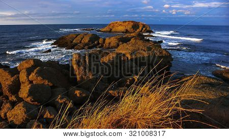 Amazing Sunset Seascape Of The Coastline Of Lozenets, Burgas Region, Bulgaria