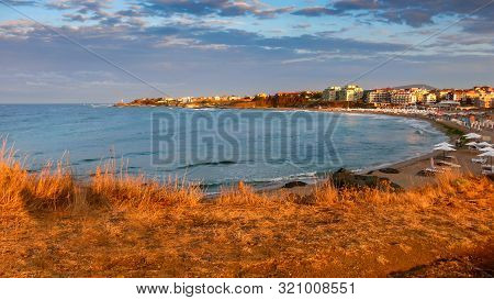 Amazing Sunset Seascape Of The Coastline Of Lozenets, Burgas Region, Bulgaria