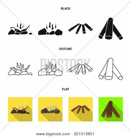 Vector Illustration Of Material And Logging Icon. Set Of Material And Forestry Stock Vector Illustra