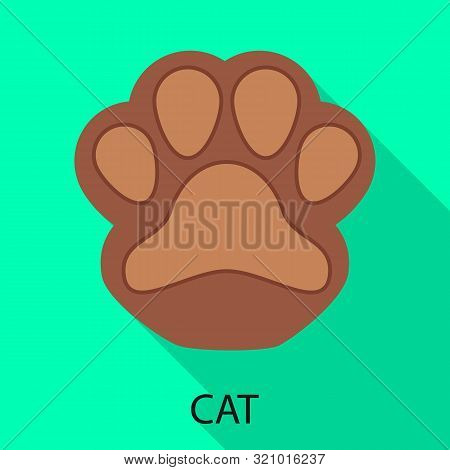 Vector Illustration Of Paw And Cat Logo. Set Of Paw And Skin Stock Vector Illustration.