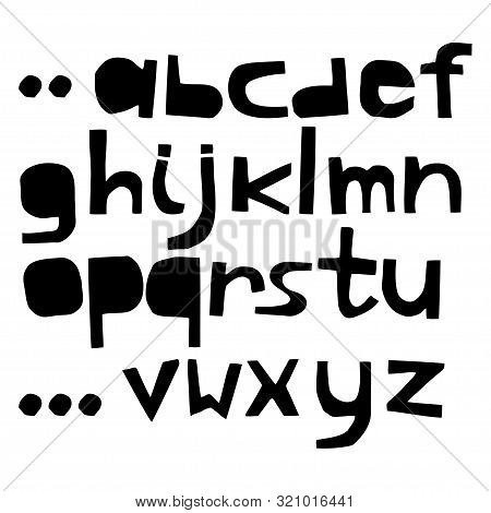English Paper Cut Alphabet. Black And White Cutout Letters. Vector Script. Letters Imitating Paper F