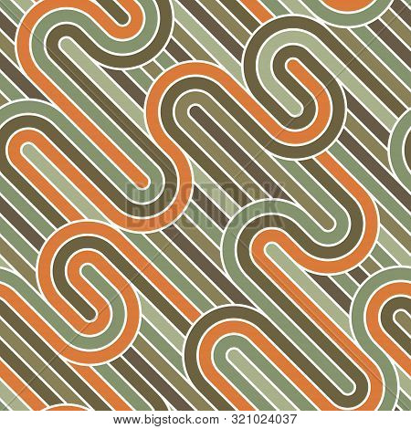 Seamless Lines Pattern, Stripy Geometric Vector Abstract Background, Linear Stripy Net, Optical Maze