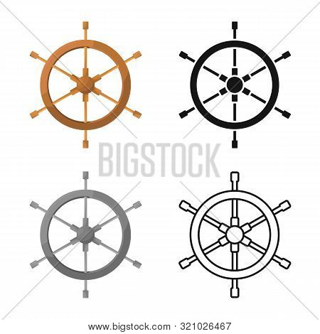 Vector Design Of Wheel And Ship Icon. Set Of Wheel And Navigation Stock Vector Illustration.