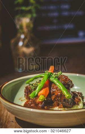 Cheeky Git Braised Beef Cheek Stew With French Beans And Housemade Mash