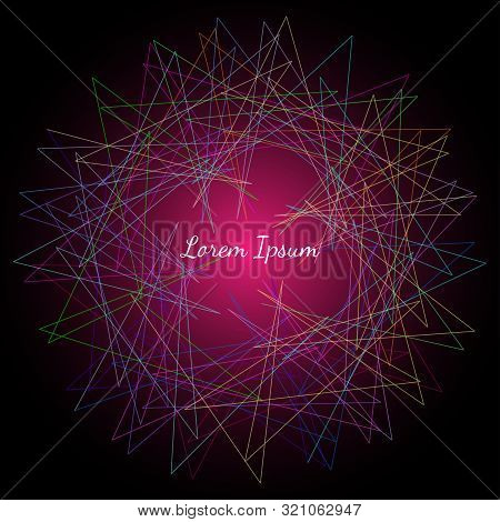 Vector Abstract Illustration With Inscription On Black Background