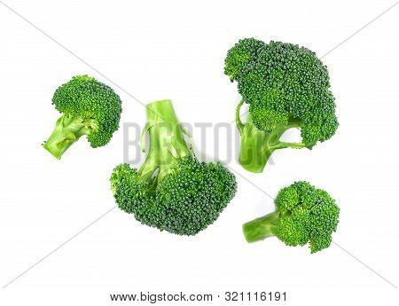 Fresh Broccoli Vegetable Isolated On White Background