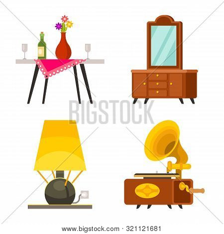 Isolated Object Of Furniture And Interior Icon. Collection Of Furniture And Accessories Vector Icon 