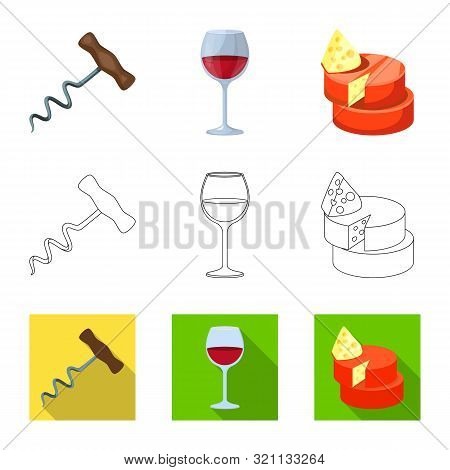 Isolated Object Of Farm And Vineyard Icon. Set Of Farm And Product Stock Vector Illustration.