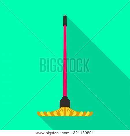 Isolated Object Of Mop And Stick Logo. Set Of Mop And Brush Stock Vector Illustration.