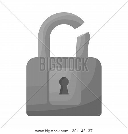 Isolated Object Of Padlock And Crack Sign. Collection Of Padlock And Security Stock Symbol For Web.