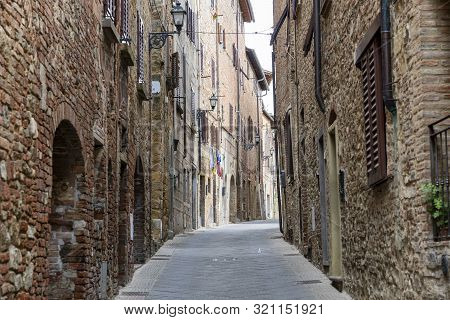 Gambassi Terme, Florence, Tuscany, Italy: Buildings Of The Medieval City. Street