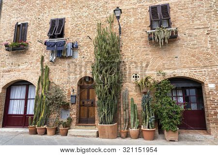 Gambassi Terme, Florence, Tuscany, Italy: Buildings Of The Medieval City. Street