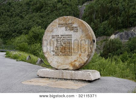 Memoriale dell'impianto idroelettrico eroi di Vermork nel 1943 Rjukan.