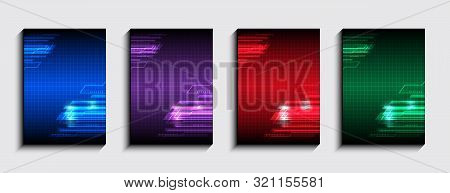 Minimal Covers Design, Technology Graphic Background. Layout Set For Covers Of Books, Albums, Notebo