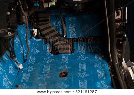 Novosibirsk, Russia - 09.09.2019: Car Tuning In The Body Of A Suv Using Three Layers Of Noise Insula