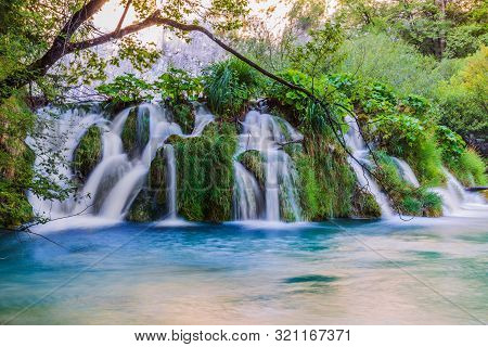 Plitvice Lakes, Croatia. Waterfalls Of  Plitvice Lakes National Park.