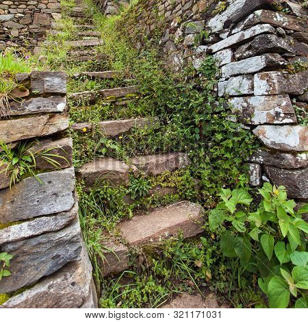 Choquequirao, One Of The Best Inca Ruins In Peru. Choquequirao Inca Trekking Trail Near Machu Picchu