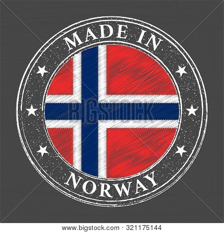 Made in Norway flag grunge stamp. Vector illustration