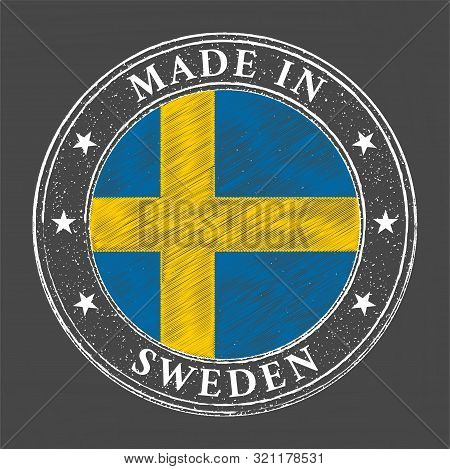 Made In Sweden Flag Grunge Stamp. Vector Illustration