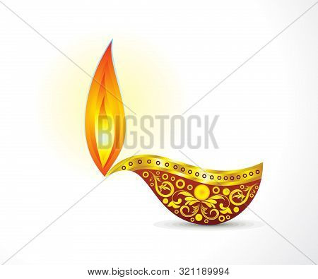 Abstract Artistic Creative Diwali Deepak Vector Illustration