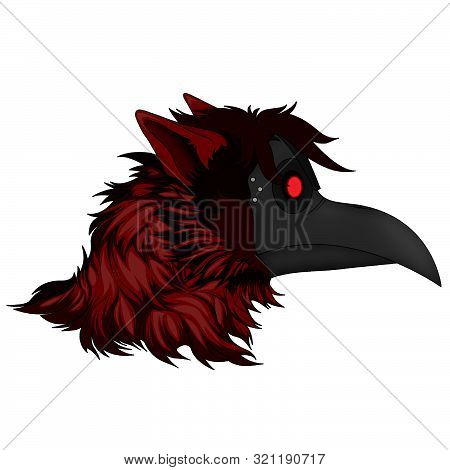 Red Wolf Mask Black Crow Mixing Style